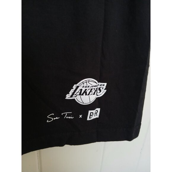 Sue Tsai × Bleacher Report Men's T-Shirt XL NBA 75 Lakers Graphic Black Cotton - Picture 8 of 12
